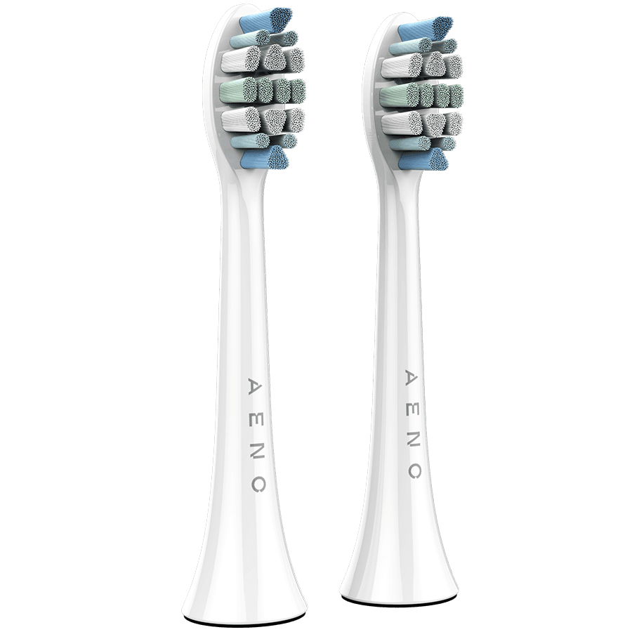 AENO Replacement toothbrush heads, White, Dupont bristles, 2pcs in set (for ADB0003/ADB0005 and ADB0004/ADB0006)