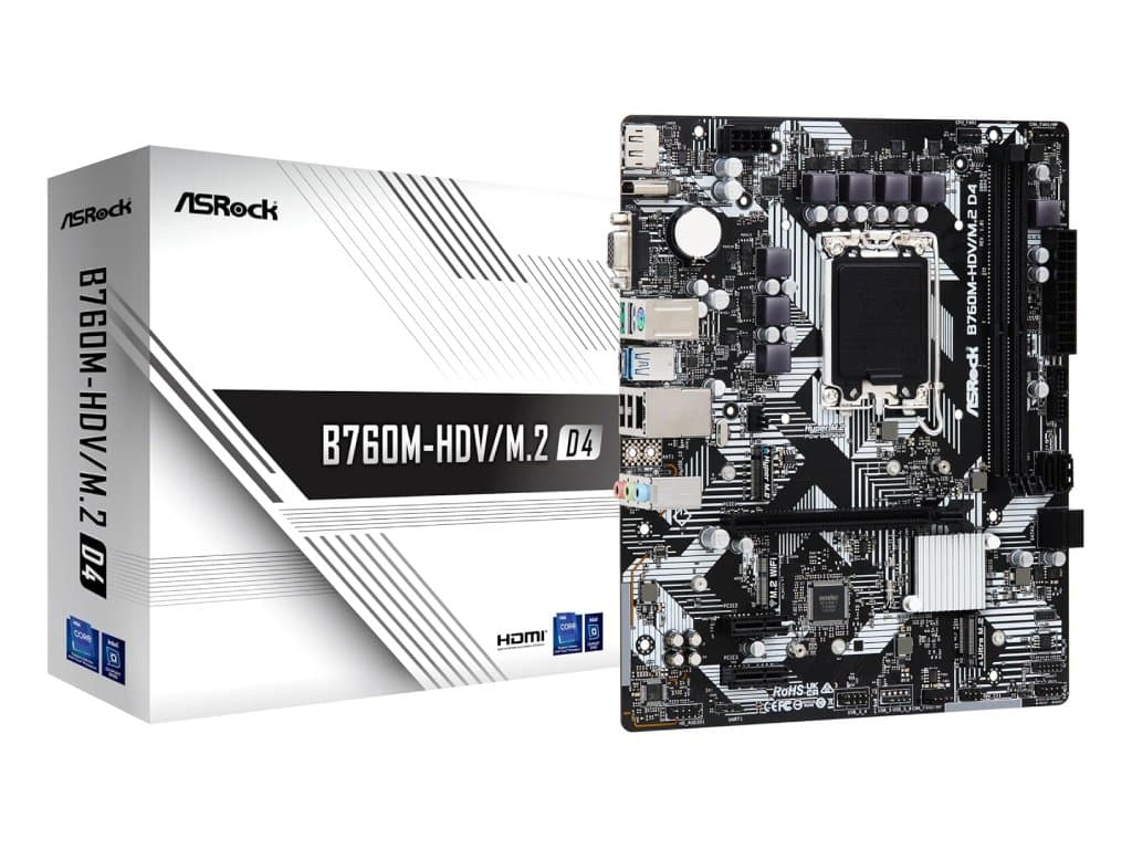 ASROCK MB B760M-HDV/M.2LGA1700, 2xDDR4, 2xM.2, 4xSATARAID, HDMI, DP, mATX