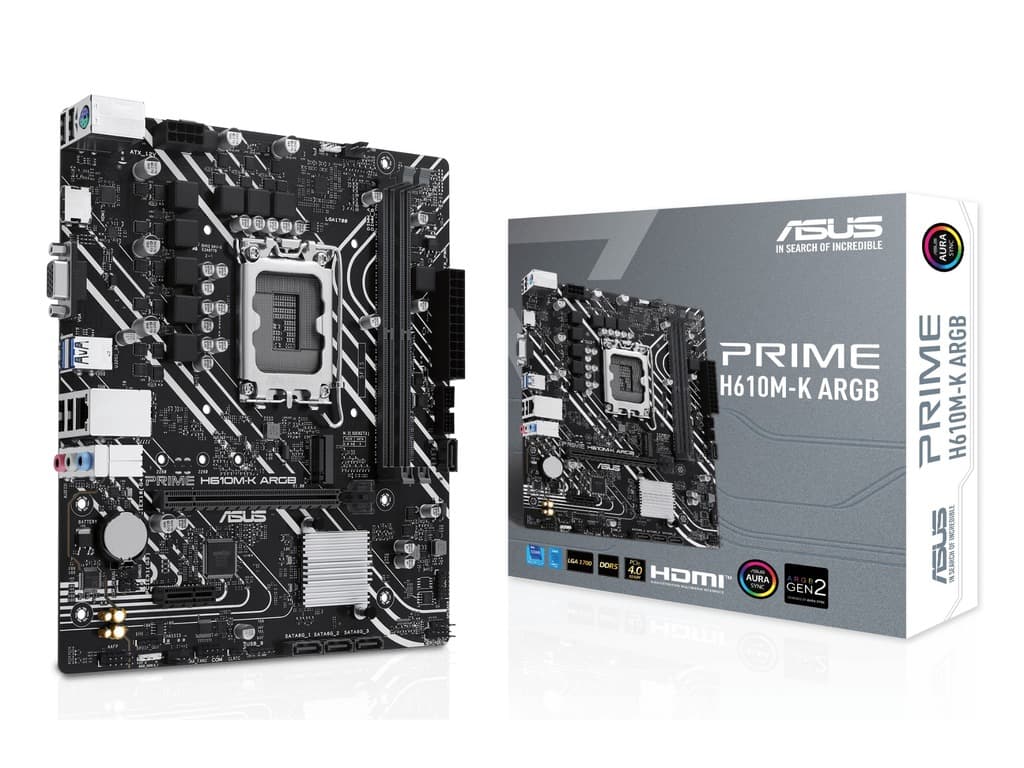 ASUS MB PRIME H610M-K ARGBLGA1700, 2xDDR5, 1x M.2, 6xUSB1x VGA, 1x HDMI, mATX