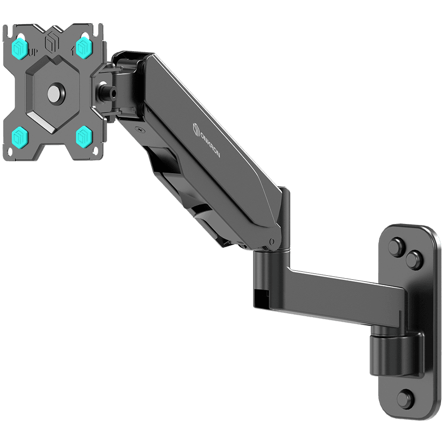 ONKRON TV Monitor Wall Mount Bracket for 13” – 34” Screens Full Motion with Gas Spring, Black