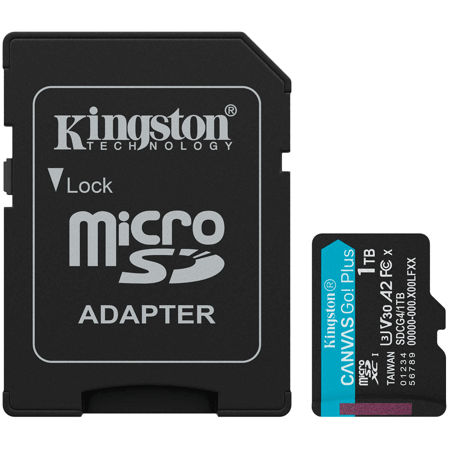 Kingston 1TB microSDXC Canvas Go Plus Gen4 200MB/s A2 U3 V30 Card + Adapter