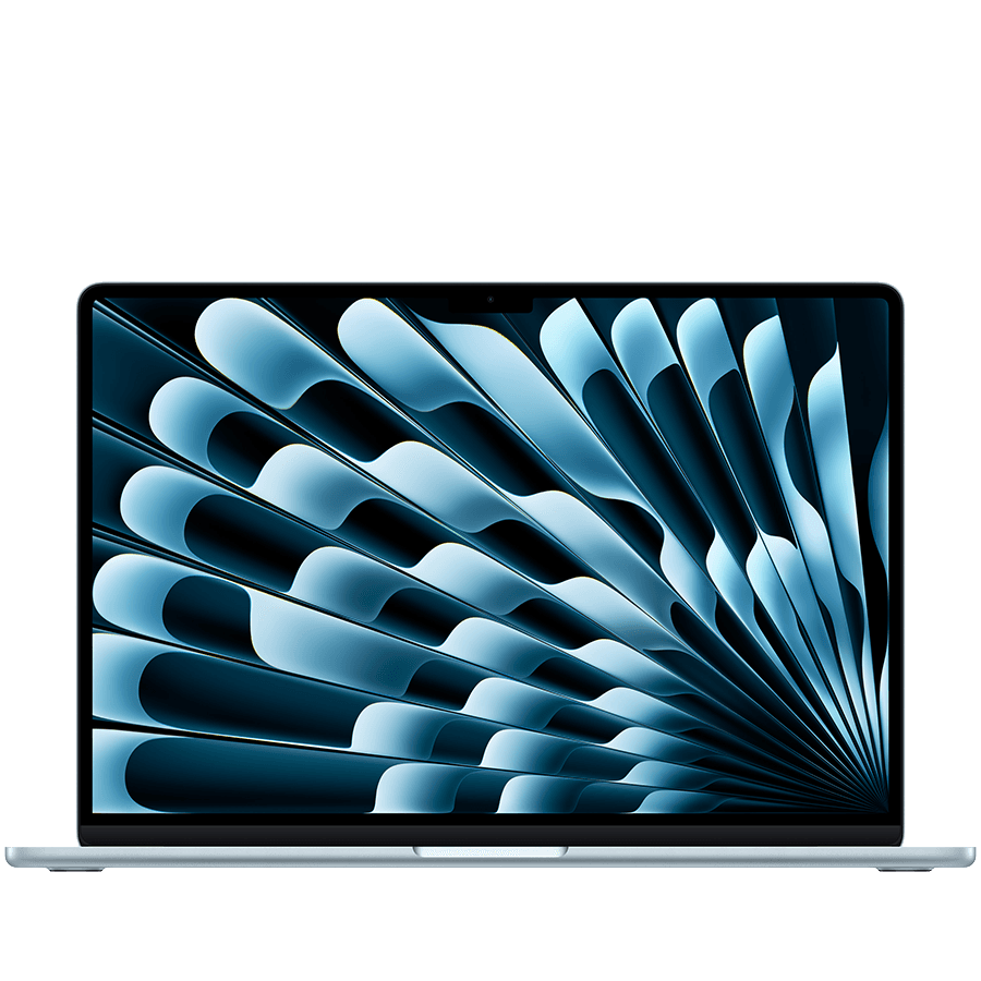 MacBook Air 15-inch,Sky Blue,Model A3448,M5 CHIP WITH 10C CPU, 10C GPU,16GB unified memory,35W Dual USB-C Power Adapter, 512GB SSD storage,Two Thunderbolt 4 Ports,Touch ID,Liquid Retina display,Force Touch Trackpad, KEYBOARD-INT
