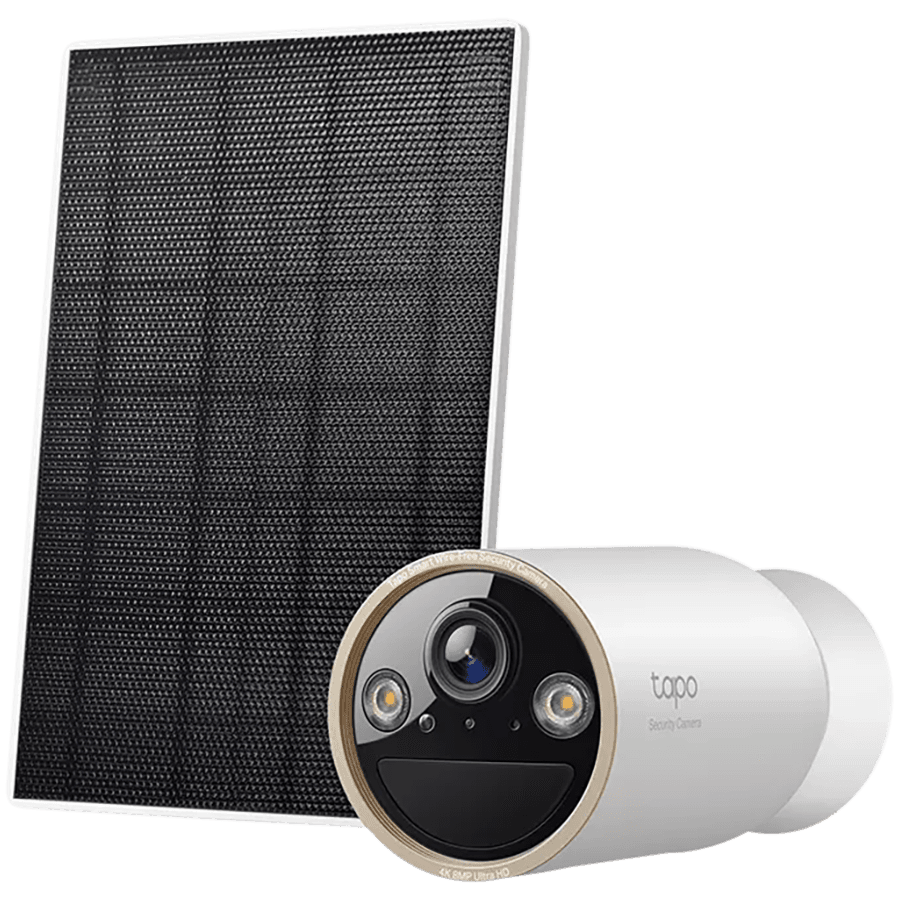 TP-Link Tapo C460 KIT Solar Powered Security Camera Kit, 1 x Tapo C425, 1 x Tapo A201, 2K QHD (2560x1440), 2.4 GHz, 10000mAh rechargeable lithium-ion battery, Solar panel (5.2V, 2.5W), Non-Stop Power, Flexible Solar Installation, Tapo app