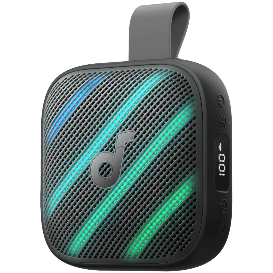 Anker, Soundcore Boom Go 3i Black, 24 Hour Playtime, 15W, IP68, Battery Display, Emergency Charging for Phone, TWS Pairing capable, RGB Lights